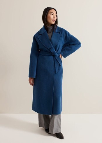 Phase Eight Darcy Double Faced Wool Smart Coats Turquoise USA | 5407896-IR